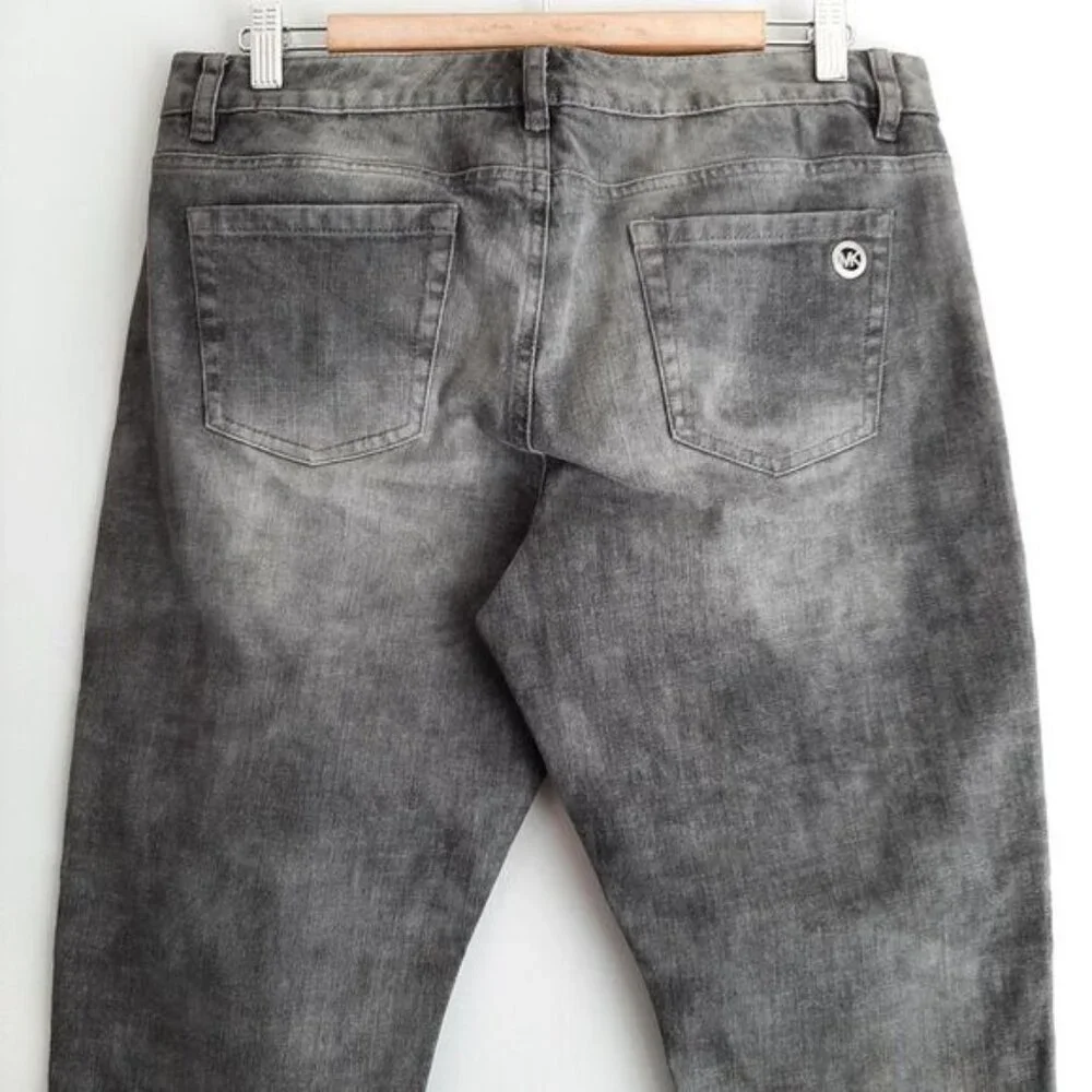 MICHAEL KORS / Jewelled Gem Pocket Cropped Skinny Jeans Grey Sz 10 - Picture 8 of 11